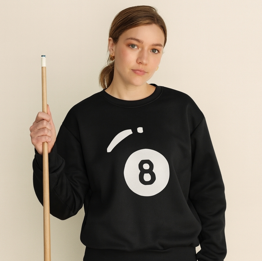 SHEIN Black and White Graphic Pool Sweatshirt